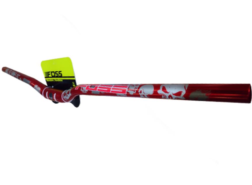 Manubrio FOSS Anodizado, Skull, Aluminio, 31,8x810mm, Red2