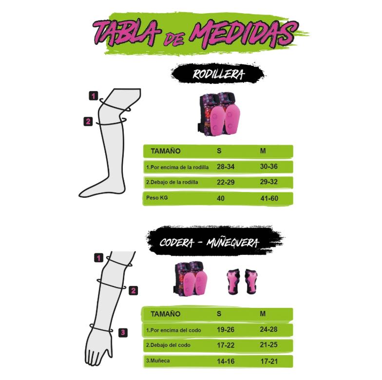 SET DE PROTECCIONES TRIP ROSADA TALLA M4