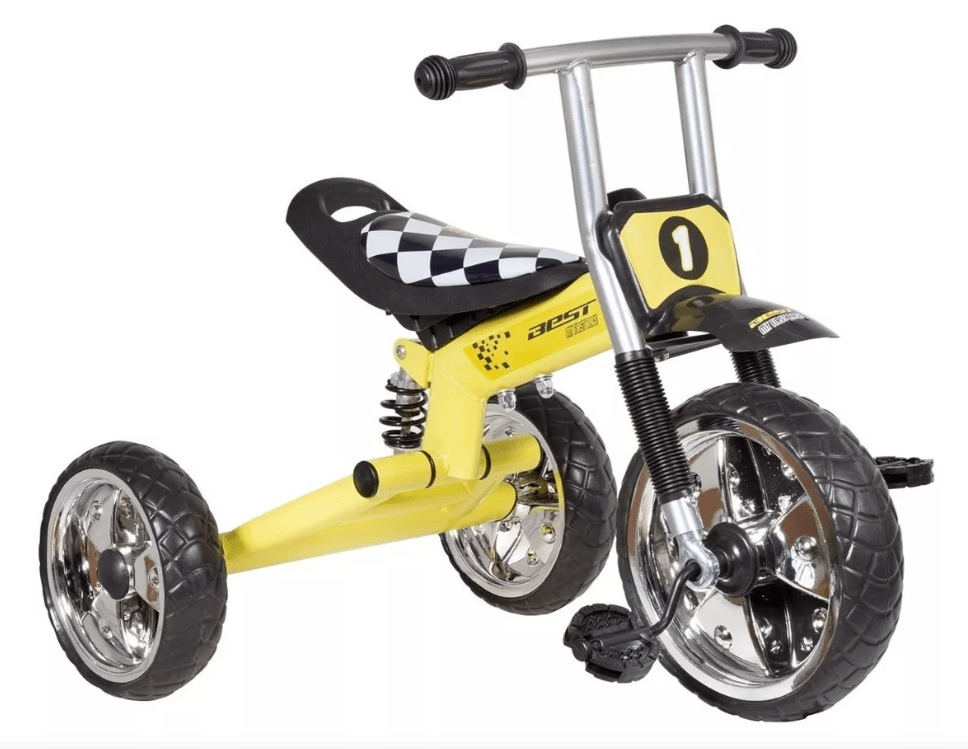 Triciclo Best Niño con amortiguación Amarillo 2 a 7 años1