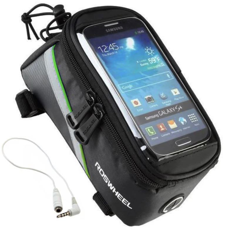 BOLSO PARA CELULAR ROSHWEEL NEGRO / VERDE1