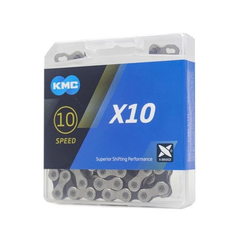 Cadena KMC X10 SILVER/BLACK 10V 116L1