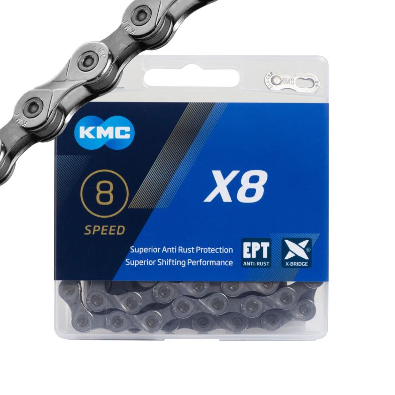 CADENA KMC X8 EPT EPT 8 VELOCIDADES SHIMANO / CAMP / SRAM1