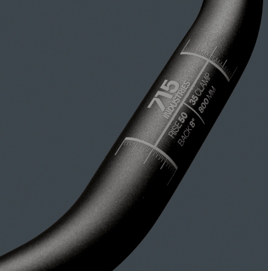 MANILLAR 715IND RISER BLK/BROWN 35 CLAMP RISE: 50MM3