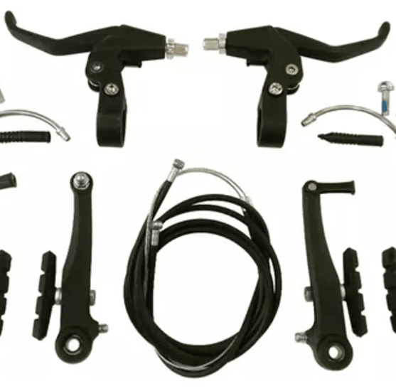 Set Frenos V-Brake Resina Manillas Piolas Y F1