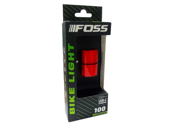 Luz Trasera FOSS Led Roja, USB, 100 Lums, 8 Funciones, 60 Chips3