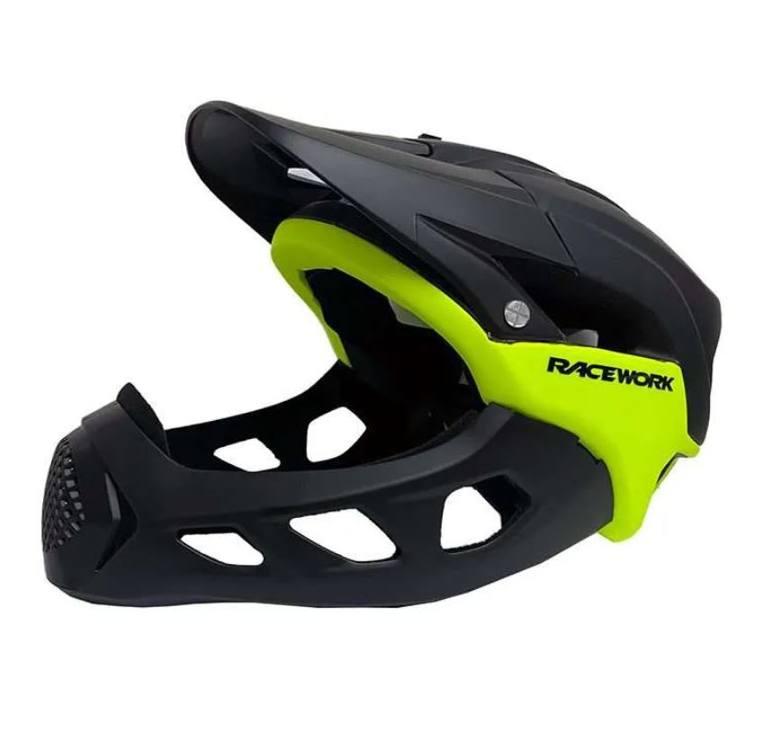 Casco RACEWORK Full Face Desmontable Verde1