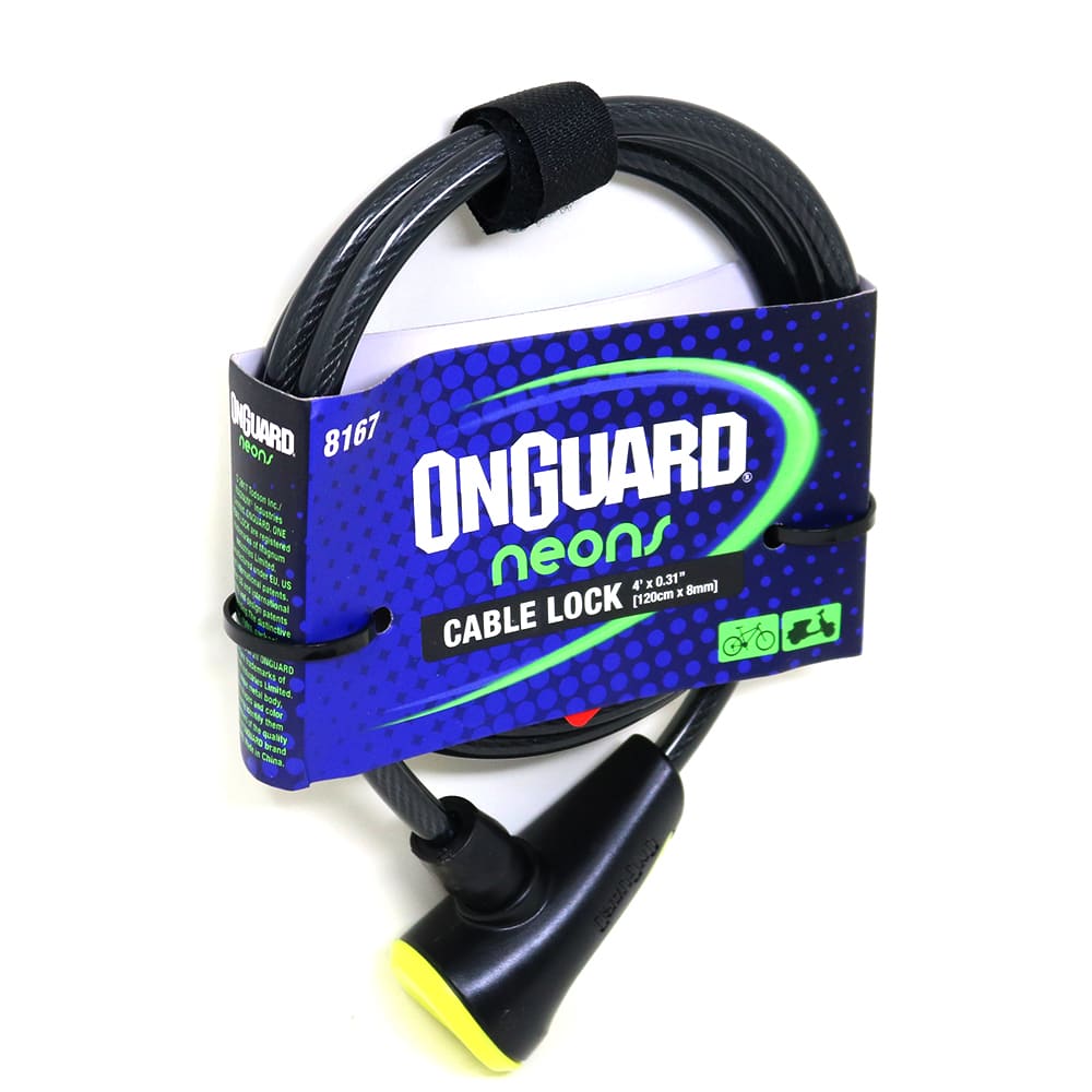 Candado OnGuard Llave Espiral NS 120cmX8mm Amarillo1