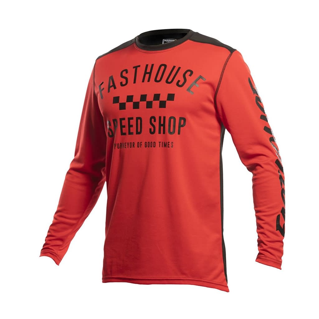 Jersey Fasthouse Manga Larga Infantil JR Gris Rojo Azul S1