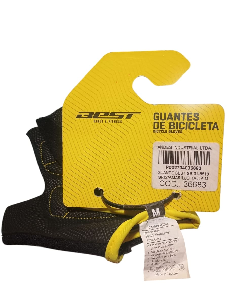 GUANTE BEST GRIS/AMARILLO TALLA M MODELO SB-01-85181