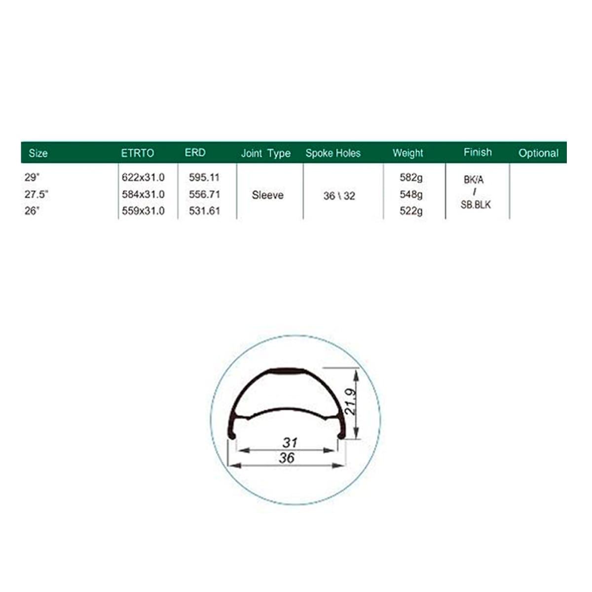 Llanta Weinman 29 U36 TL Negra 32h F/V4