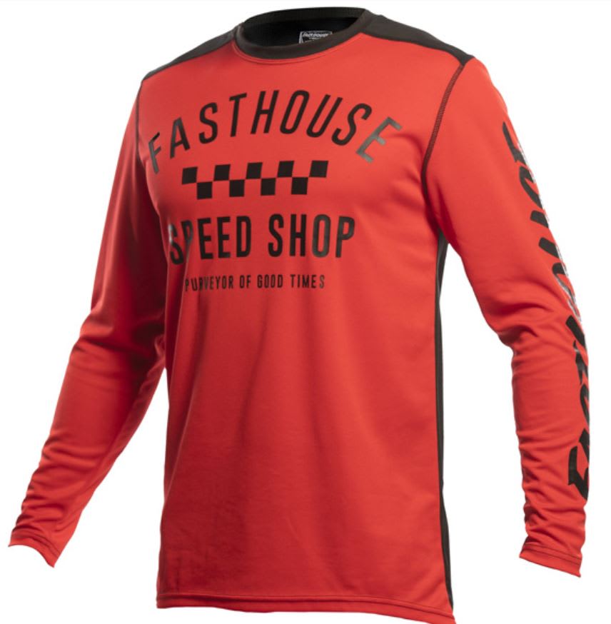 Jersey Fasthouse Manga Larga Infantil JR Gris Rojo Azul M1
