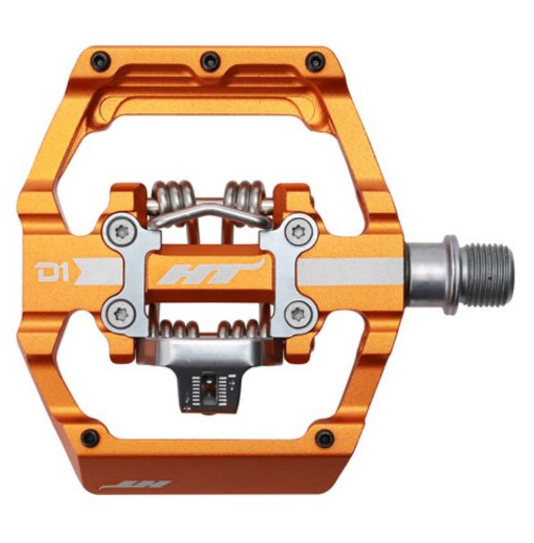 HT Pedales clip y plano - D1 DUO - naranja1