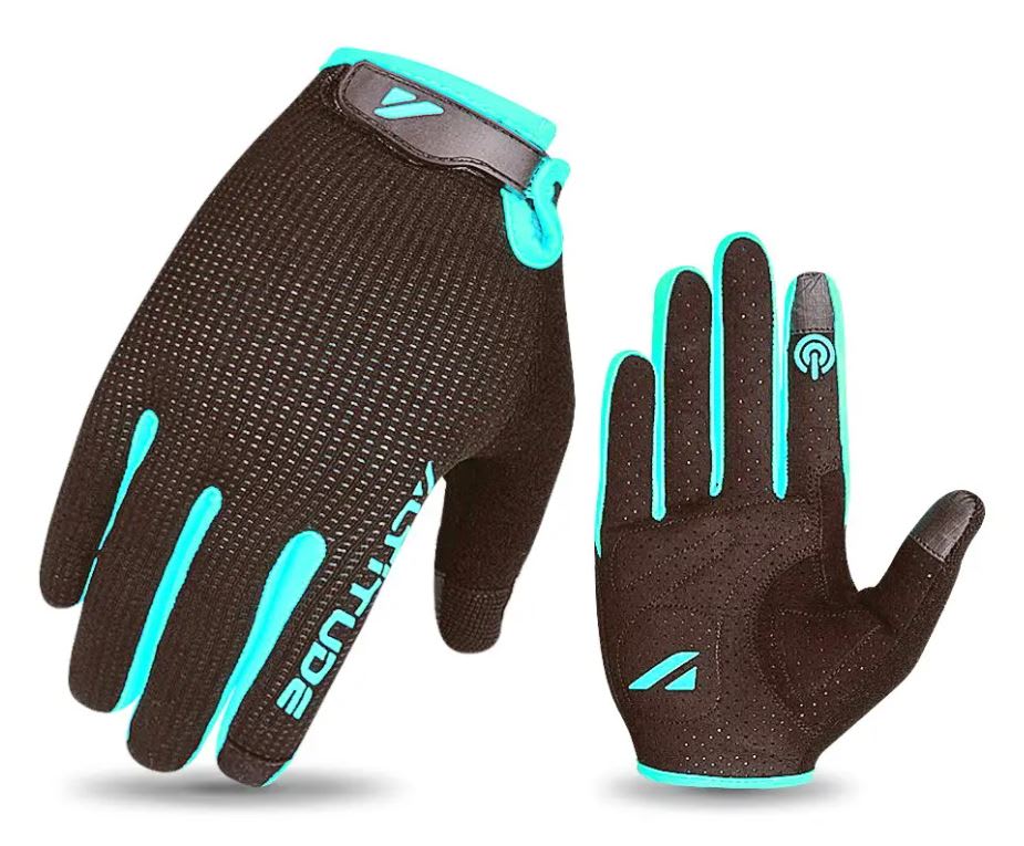 Guante Ciclismo Mujer Altitude Long Finger Touch Negro/Turquesa TALLA M1