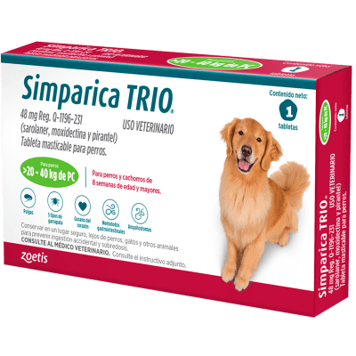 Simparica Trio 3 Comprimidos 20 – 40 KG.