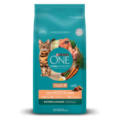 Purina one gato esterilizado pollo y salmón 6kg.