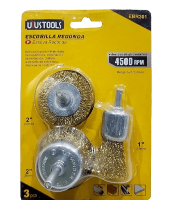 JUEGO DE 3PCS ESCOBILLA REDONDA