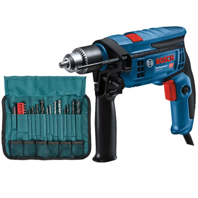 KIT TALADRO PERCUSIÓN GSB 13RE + SET DE 23 ACCESORIOS