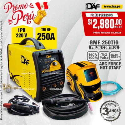 Máquina De Soldar Tig 250a Daf Alta Frecuencia Y Pulsado