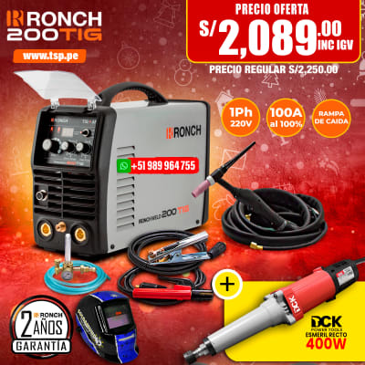 SOLDADORA INVERTER TIG 200AMP RONCH ALTA FRECUENCIA