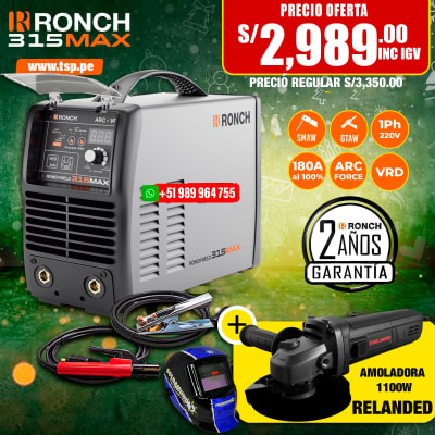 SOLDADORA INVERTER 315AMP RONCH 1PH/3PH 220V