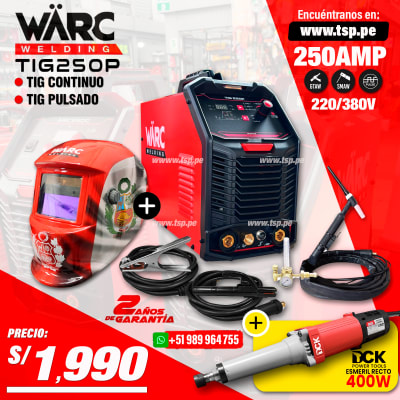 SOLDADORA INVERTER TIG 250A WARC 220V/380V