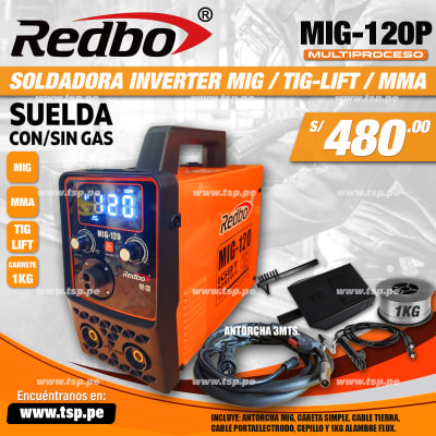 SOLDADORA MIG 120AMP REDBO