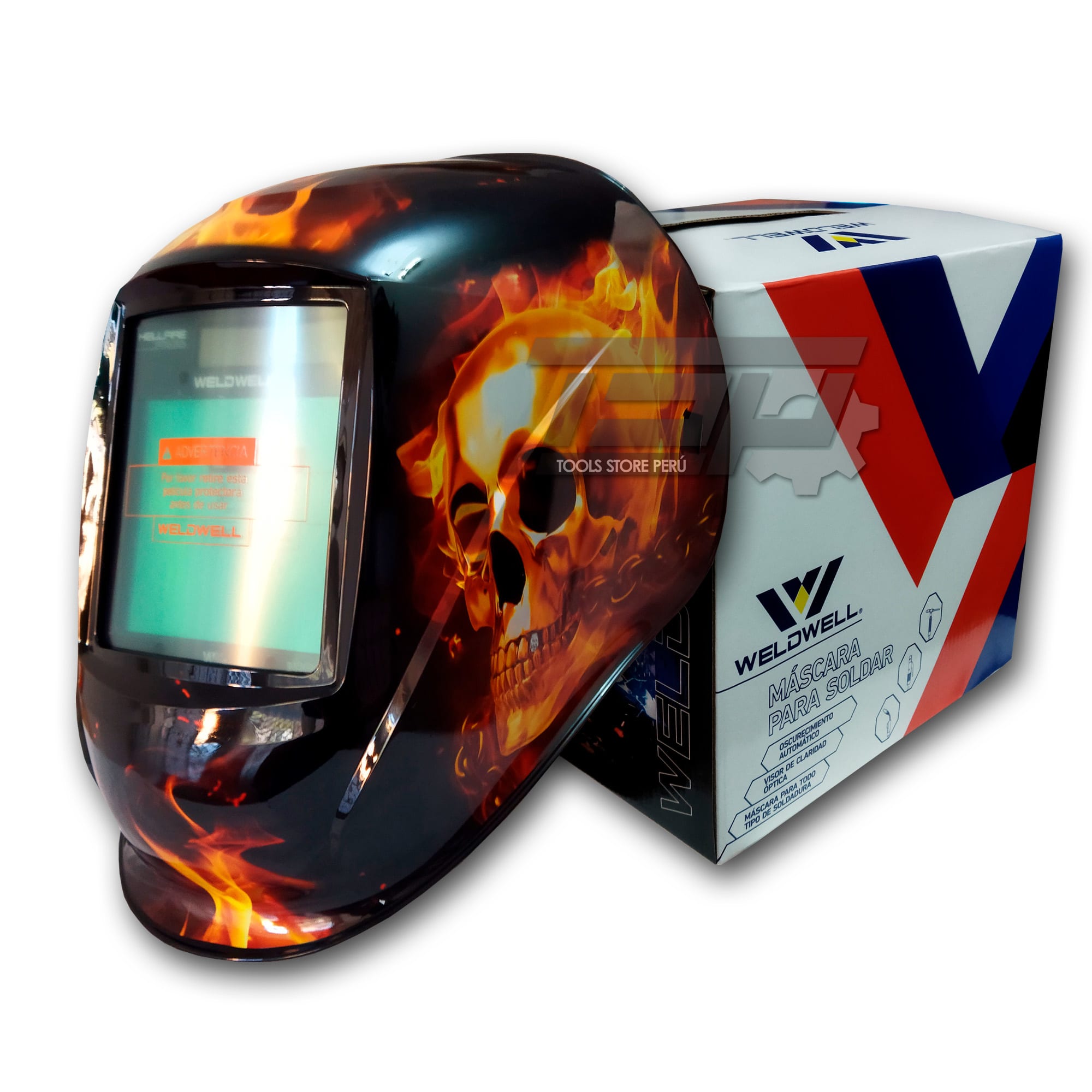 MÁSCARA FOTOSENSIBLE WELDWELL 4 SENSORES MOD. HELLFIRE TSP