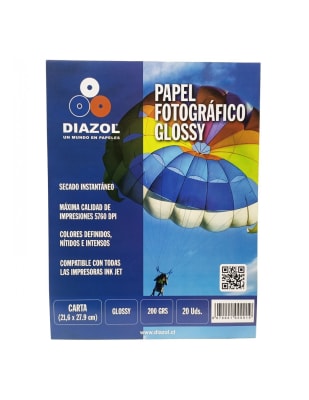PAPEL FOTOGRAFICO GLOSSY CARTA 20 UNIDADES