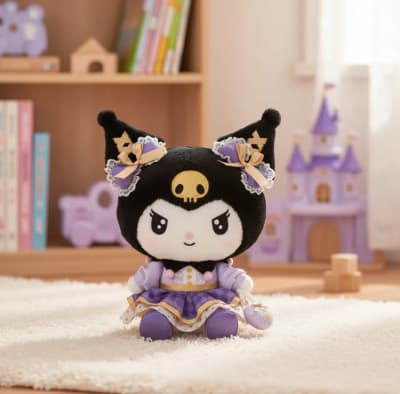 Peluche Kuromi De 24cm Serie Fancy Ribbons Sanrio Original