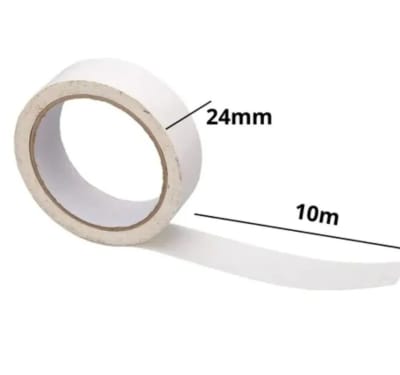 Cinta Adhesiva Doble Contacto Transparente - Rollo de 10 Metros