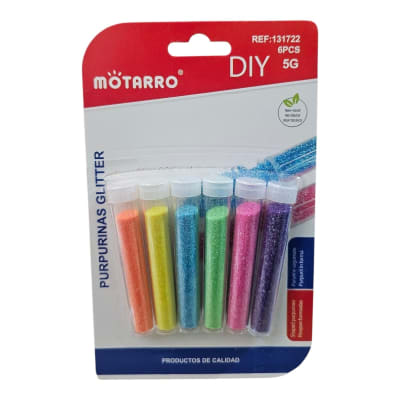 SET PURPURINAS 6 TUBOS DE 5GRS DISEÑOS Y COLORES VARIOS