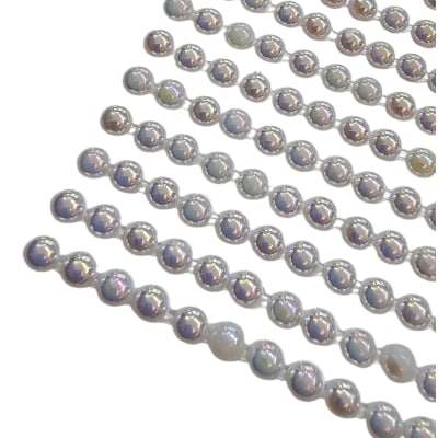 Sticker Acrilico Adhesivo Media Perla Blanco Nacarado