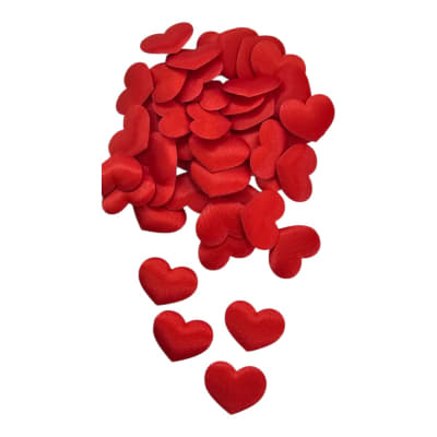 Petalos De Tela En Forma De Corazón 2cm X 100unds Rojo