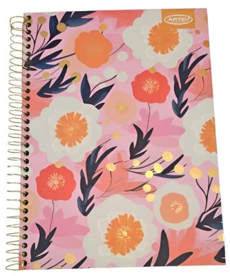 Cuaderno Artel Floral Foil - 150 Hojas Matemáticas 7mm