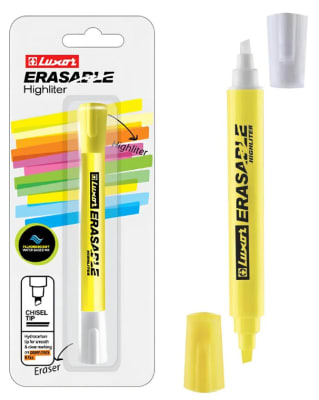 Resaltador Borrable Luxor Amarillo Fluo Duo Permite Corregir
