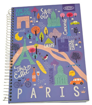 Cuaderno Artel Ciudades - 150 Hojas Matemáticas 7mm Urban City Con Relieve