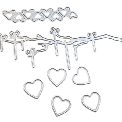 TROQUEL METALICO RAMA CORAZONES 7 PIEZAS