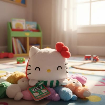 Peluche bufanda de invierno hello kitty 2 en 1 de felpa reversible