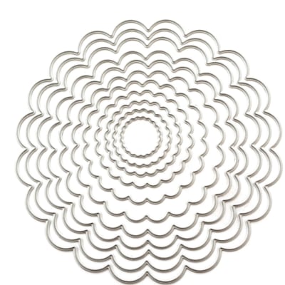 American Crafts TROQUEL Círculo Escalopa Ondas para Scrapbook