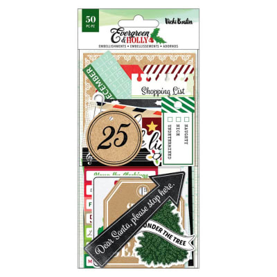 Figuras De Papel Para Scrapbook Precortado 50 Piezas Navidad