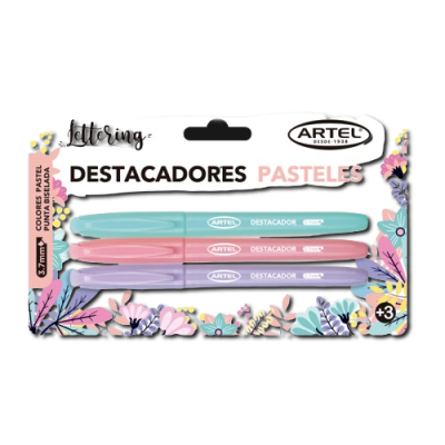 Destacadores Pasteles 3unds Punta Biselada