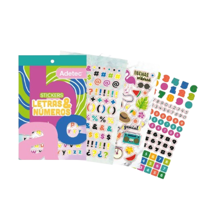 BLOCK DE STICKERS - LETRAS Y NUMEROS
