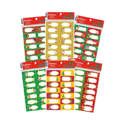 etiqueta navideña para regalos rectangular