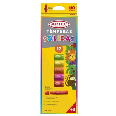 Témpera Sólida 12 Colores Artel