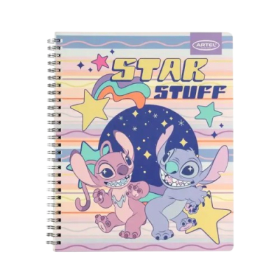 Cuaderno Universitario 100 Hojas 7mm Stitch Pastel