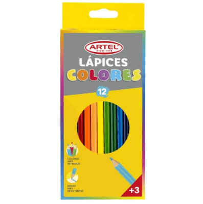 Estuche 12 Lápices de Color Largos