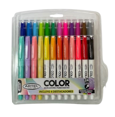 Marcador Permanente 20 Colores 4 Destacadores