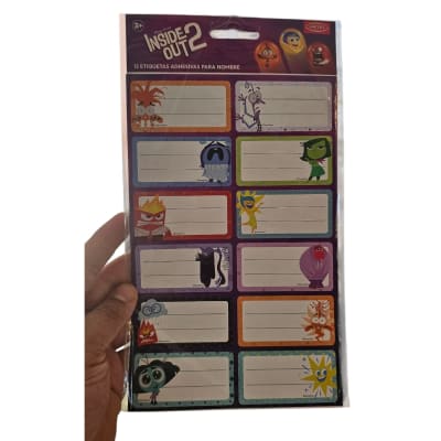 Set 12 Etiquetas Escolares 3,5x7cm Diseños Disney Intensamente 2