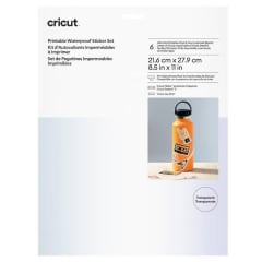 6 Láminas Vinilo Imprimible Cricut 21,6x27,9cm Transparente - Resistente al Agua 0