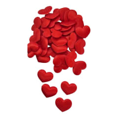Petalos De Tela En Forma De Corazón 2cm X 100unds Rojo 0